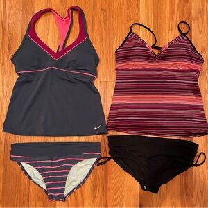 Set of 2 Nike Women’s Tankini Swimsuits Bathing Suits Size 10
